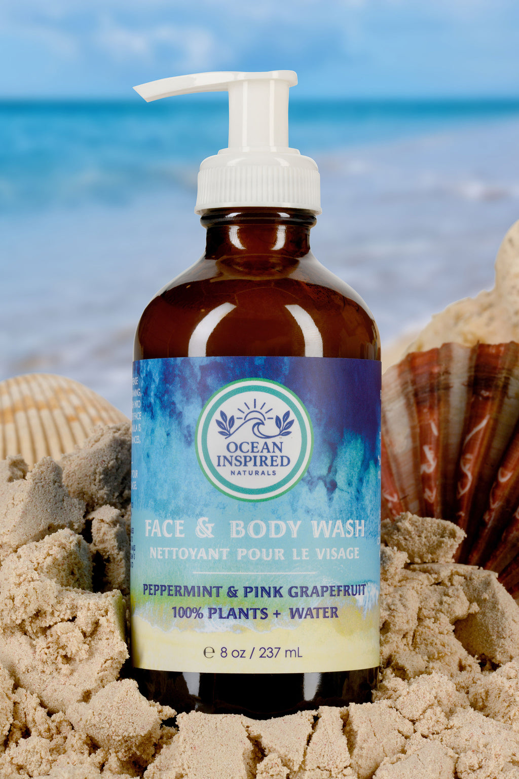 Ocean Inspired Face Wash, Vegan, 8 oz. (Low Foam)